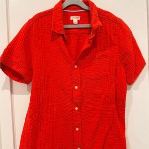 Cat & Jack Red Short Sleeve Button Down Shirt